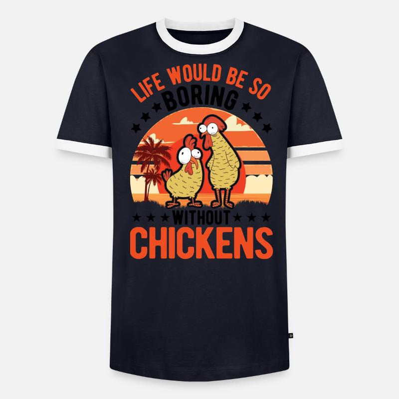 Poulets Élevage de poulets Éleveur de poulet T-shirt contrasté Homme