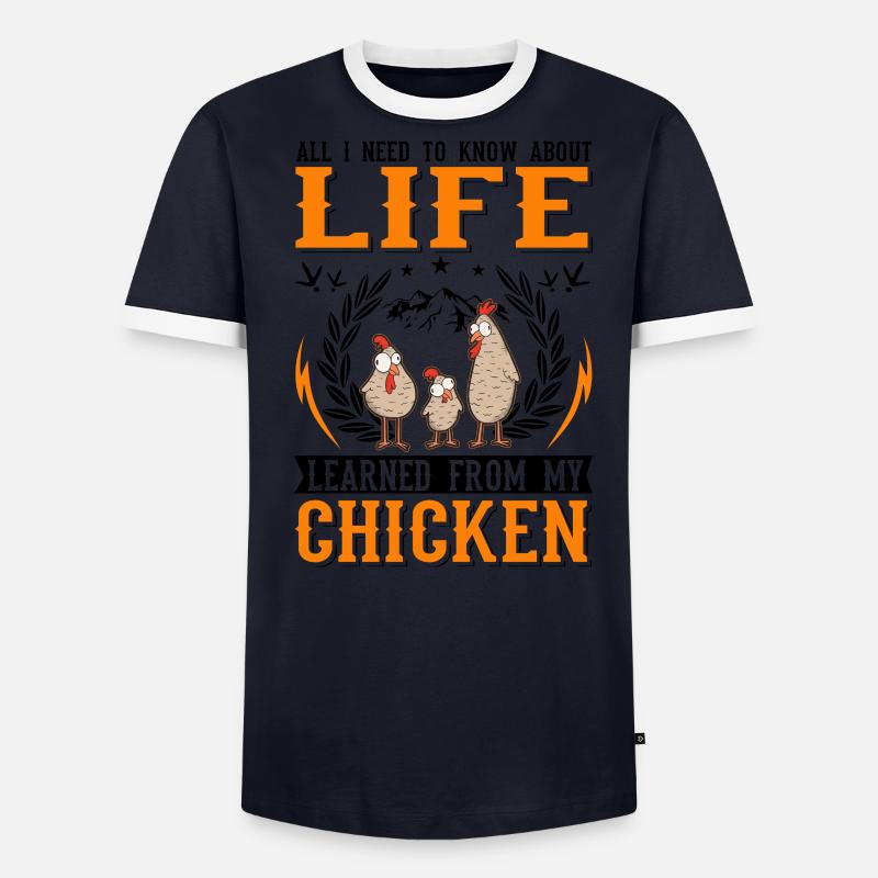 Poulets Élevage de poulets Éleveur de poulet T-shirt contrasté Homme