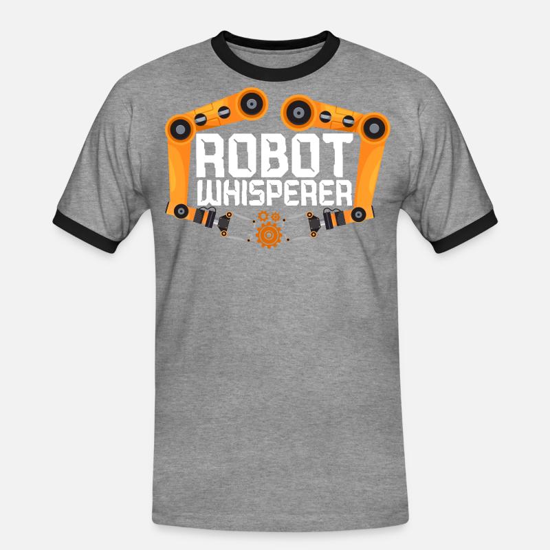 Robot Robotics Engineer Robot - Men's Ringer Shirt - heather grey/black