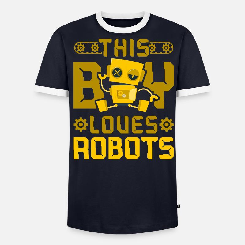 Robot Robotics Engineer Boy This - Männer Kontrast-T-Shirt - undefined