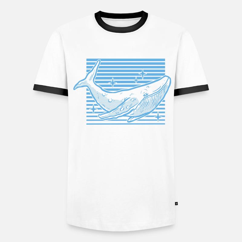 Observateurs de baleines T-shirt contrasté Homme