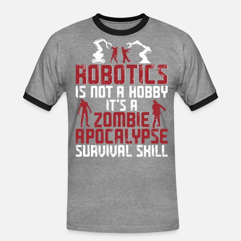 Robot Robotics Engineer Robotics - Männer Kontrast-T-Shirt - Grau meliert/Schwarz