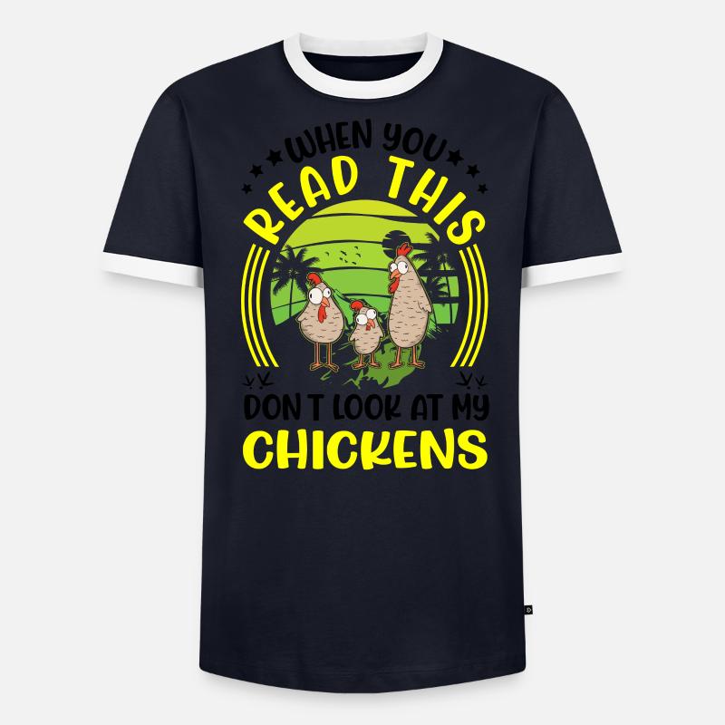 Poulets Élevage de poulets Éleveur de poulet T-shirt contrasté Homme