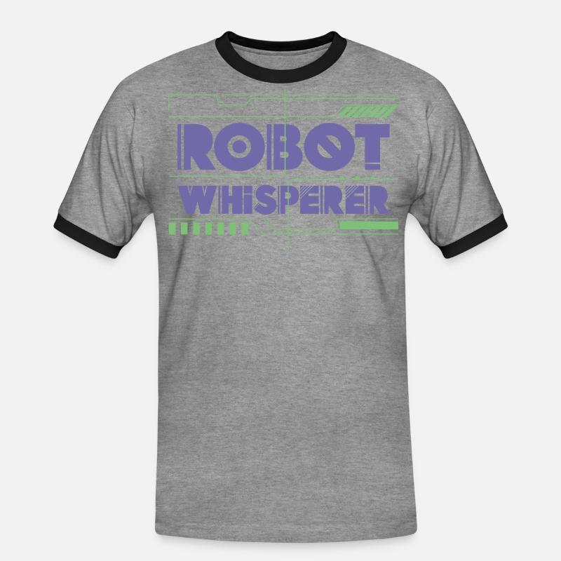 Robot Robotics Engineer Robot - Men's Ringer Shirt - heather grey/black