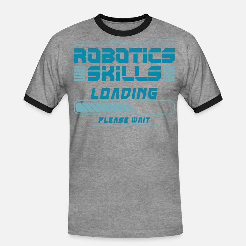 Robot Robotics Engineer Robotics - Männer Kontrast-T-Shirt - Grau meliert/Schwarz
