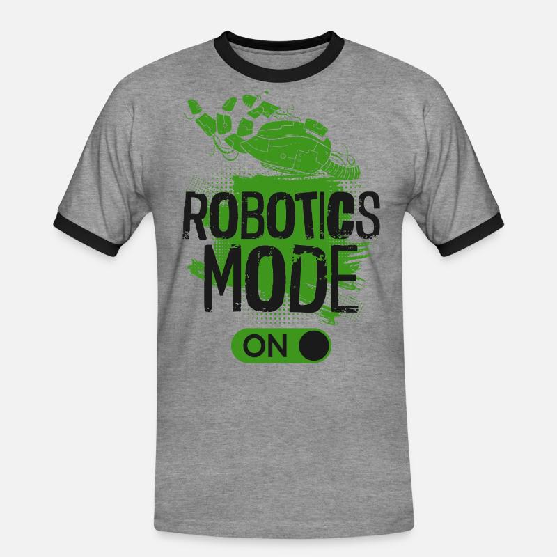 Robot Robotics Engineer Robotics - Men's Ringer Shirt - heather grey/black