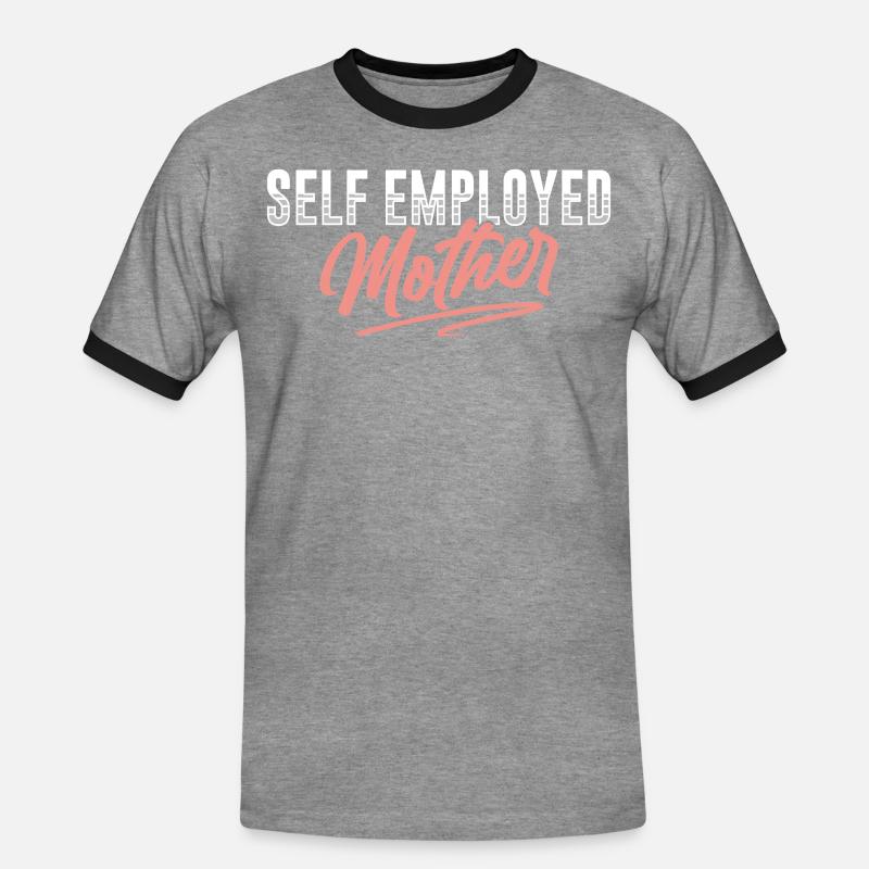Selbstständige Mutter Freelancer Selbstständig - Männer Kontrast-T-Shirt - Grau meliert/Schwarz