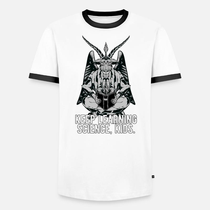 Baphomet Keep learning science Mème T-shirt contrasté Homme