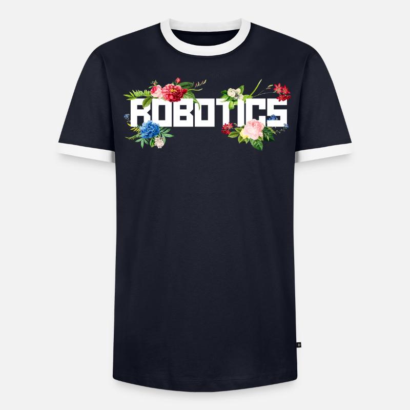 Robot Robotics Engineer Flower - Männer Kontrast-T-Shirt - undefined