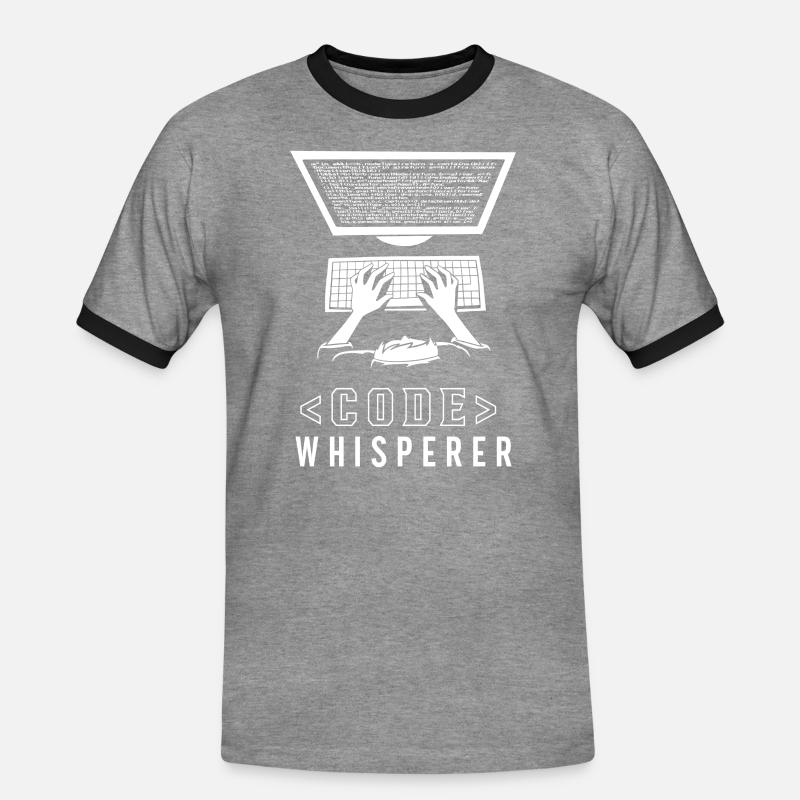 CodeWhisperer Programmeur Codeur Coder - T-shirt contrasté Homme - gris chiné/noir
