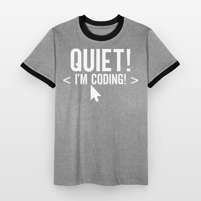 Leise Ich Programmiere Coding Programmieren Coder Männer Kontrast-T-Shirt