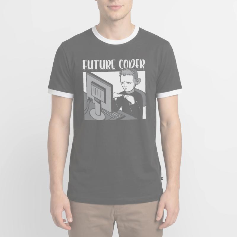 Futur Codeur Étudiant en informatique Programmeur Codage T-shirt contrasté Homme