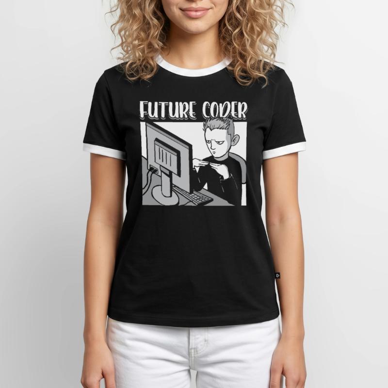 Futur Codeur Étudiant en informatique Programmeur Codage T-shirt contrasté Homme