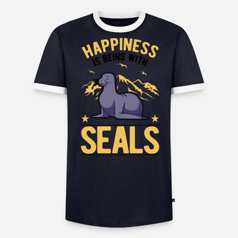 Robbe Glück Lion de mer Seelöwe T-shirt contrasté Homme