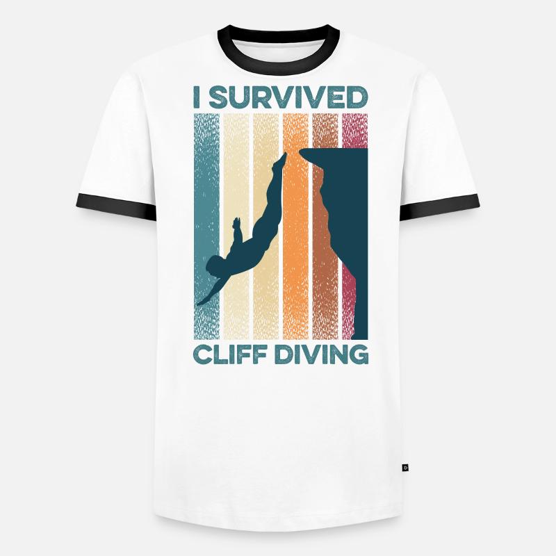 I Survived Cliff Diving Cliff Dive Cliff Jumping T Men's Ringer Shirt