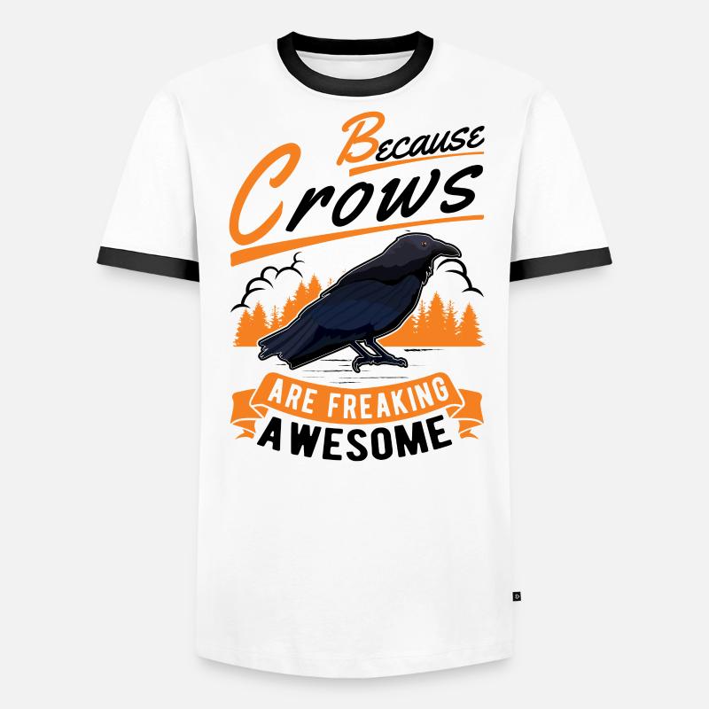 Because Crows are freaking awesome crow Men's Ringer Shirt