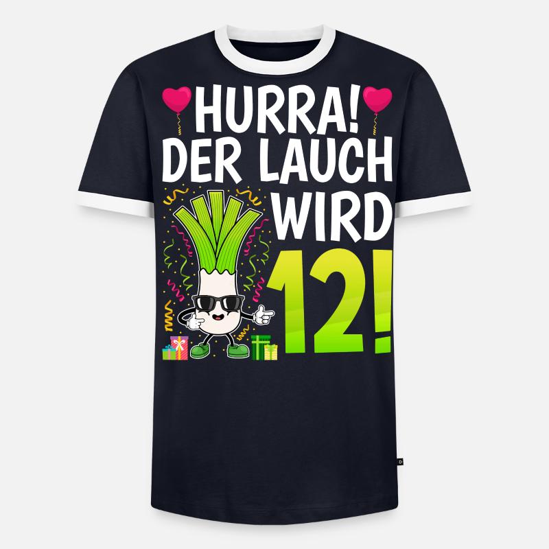 Hurra der Lauch wird 12 - Männer Kontrast-T-Shirt - undefined