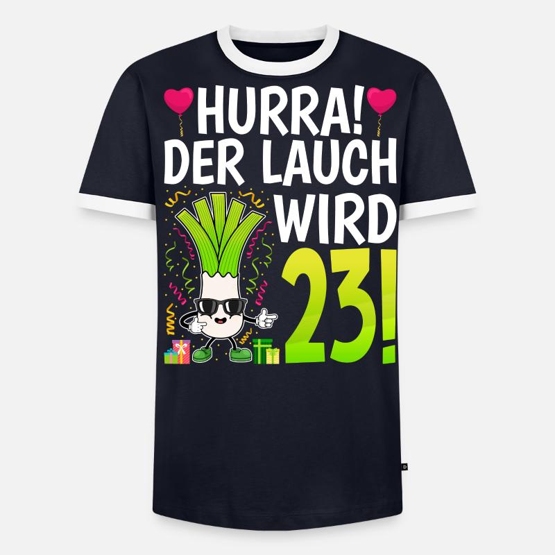 Hurra der Lauch wird 23 - Männer Kontrast-T-Shirt - undefined