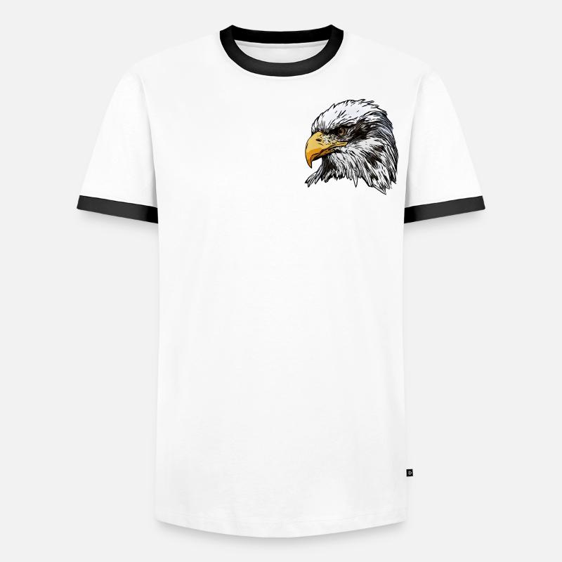 Conception graphique de l’oiseau pygargue à tête blanche T-shirt contrasté Homme
