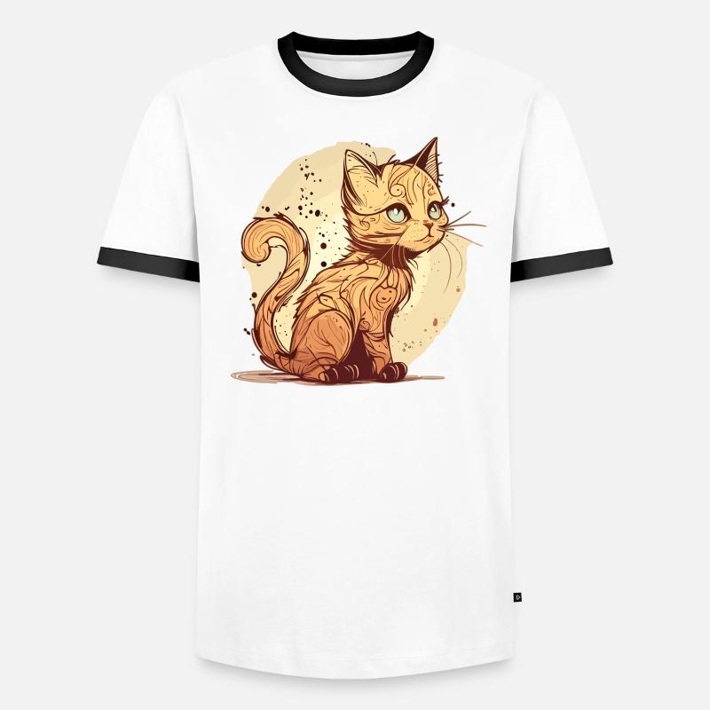 Cat in comic style Men's Ringer Shirt