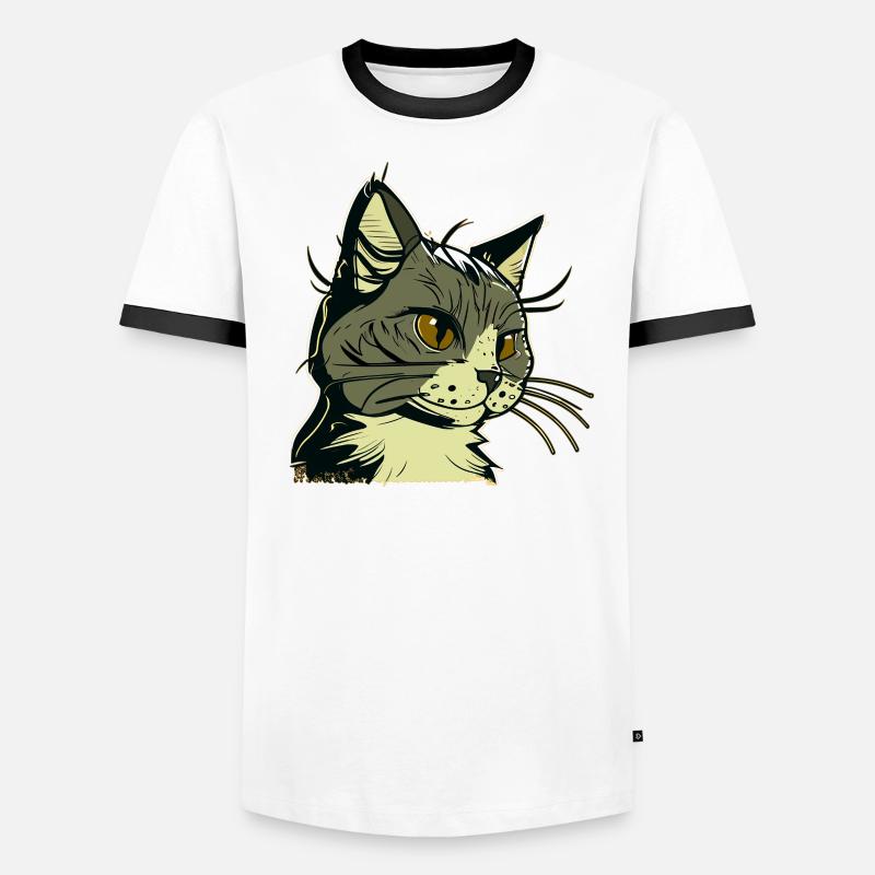 Chat dans le style comique T-shirt contrasté Homme