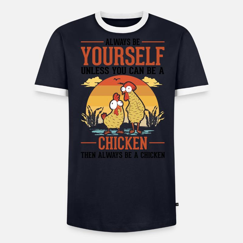 Poulets Élevage de poulets Éleveur de poulets T-shirt contrasté Homme
