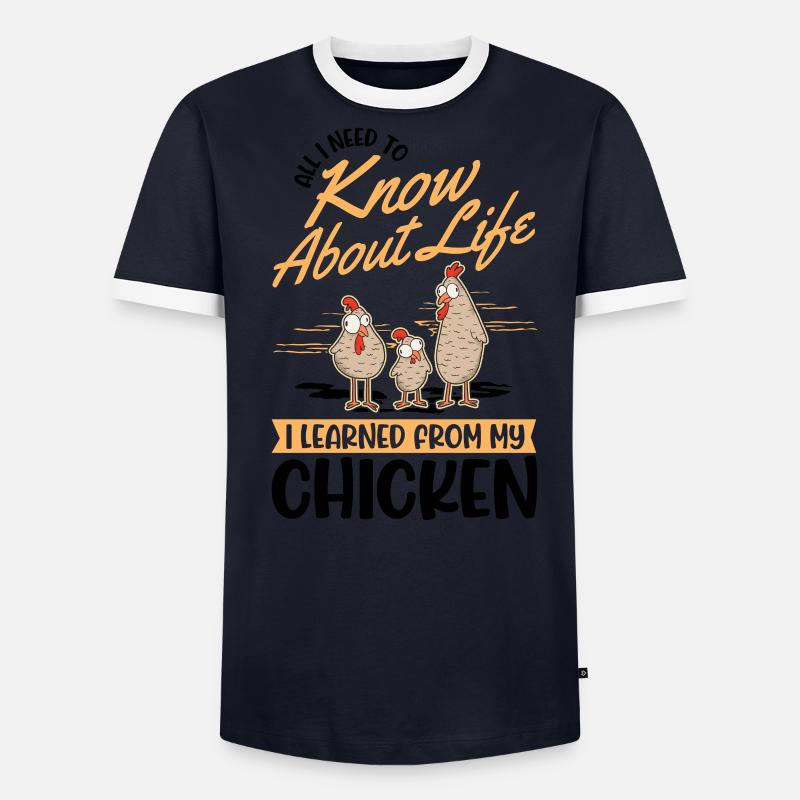 Poulets Élevage de poulets Éleveur de poulets T-shirt contrasté Homme