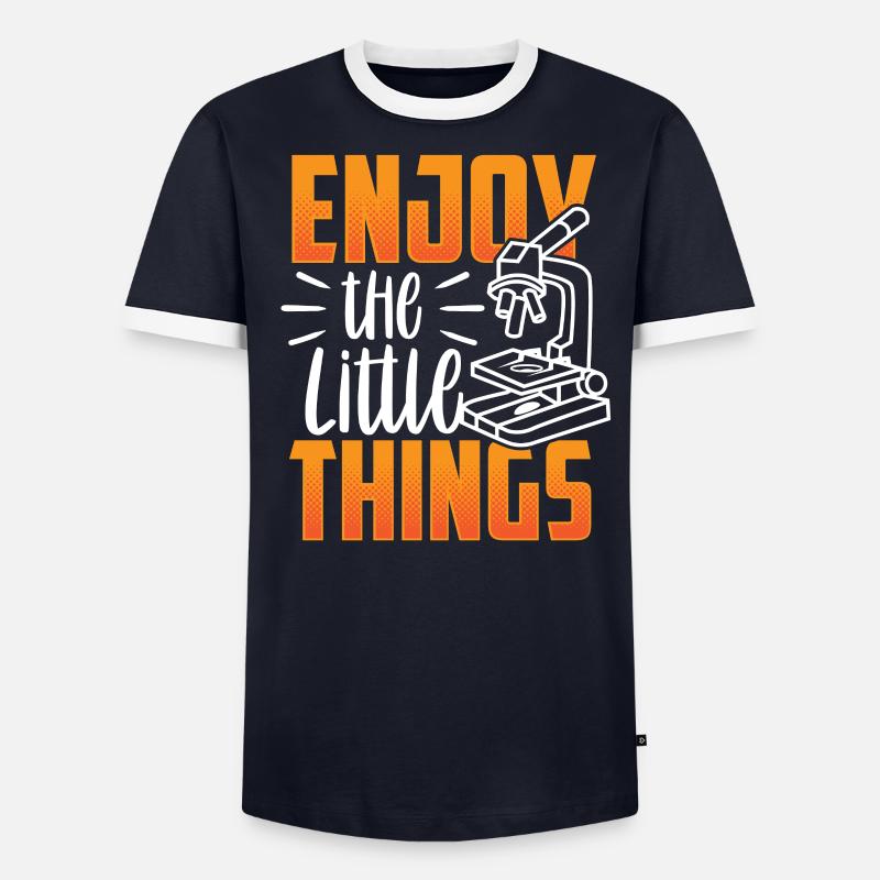 Enjoy the little things Microscopes Microscope - Men's Ringer Shirt - heather grey/black