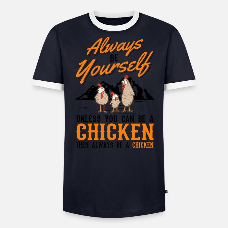 Poulets Élevage de poulets Éleveur de poulets T-shirt contrasté Homme
