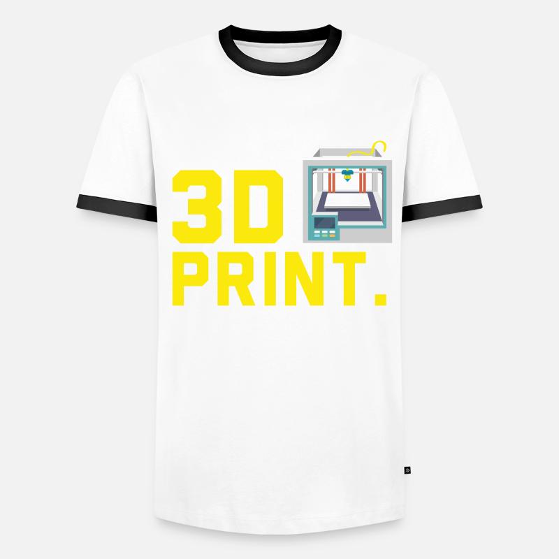 Alimentation Sommeil 3D Impression 3D Répéter Machiniste 3D T-shirt contrasté Homme