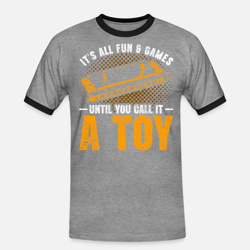 Harmonica harmonica player - Men's Ringer Shirt - heather grey/black