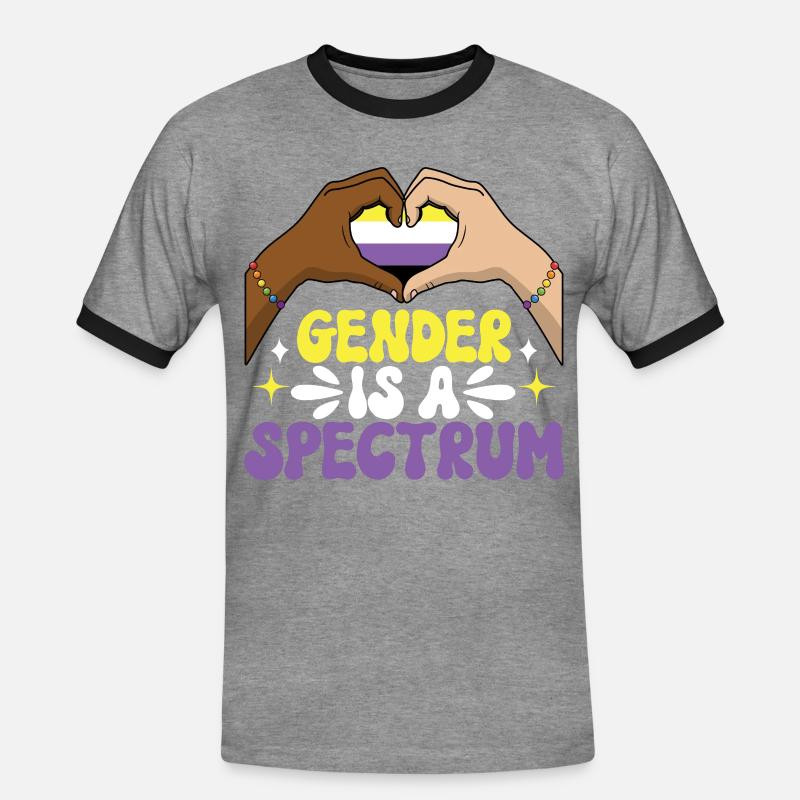 Non Binary Pride Genderqueer - Männer Kontrast-T-Shirt - Grau meliert/Schwarz