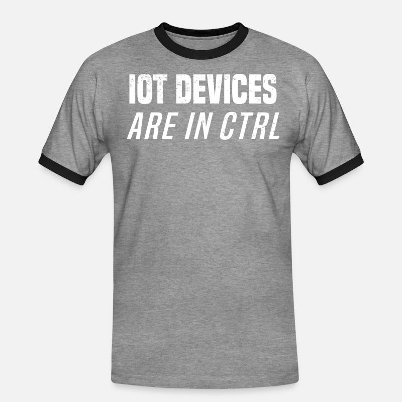 Internet av saker IOT Programmerare Admin IT - Kontrast-T-shirt herr - gråmelerad/svart