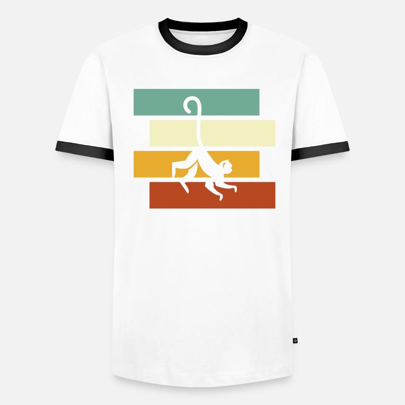 Affe Retro Männer Kontrast-T-Shirt