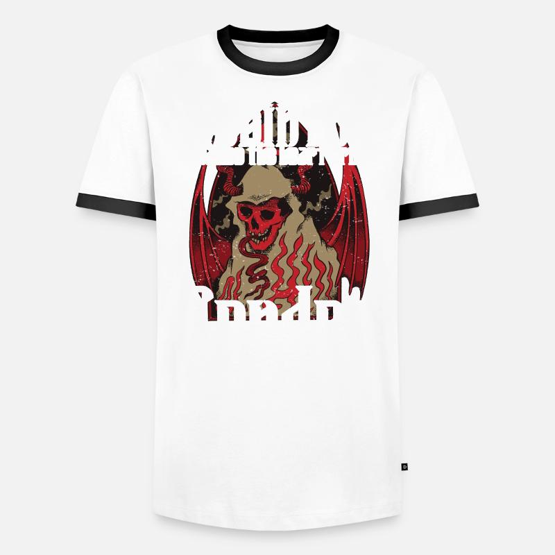 Satan Beelzebub Devil Gothic Pentagram Mystical Men's Ringer Shirt