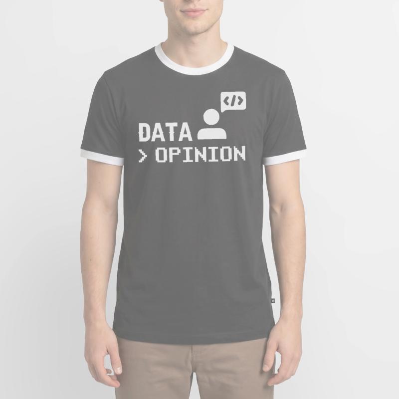 Data > Opinion Programmeur Codeur Codeur T-shirt contrasté Homme