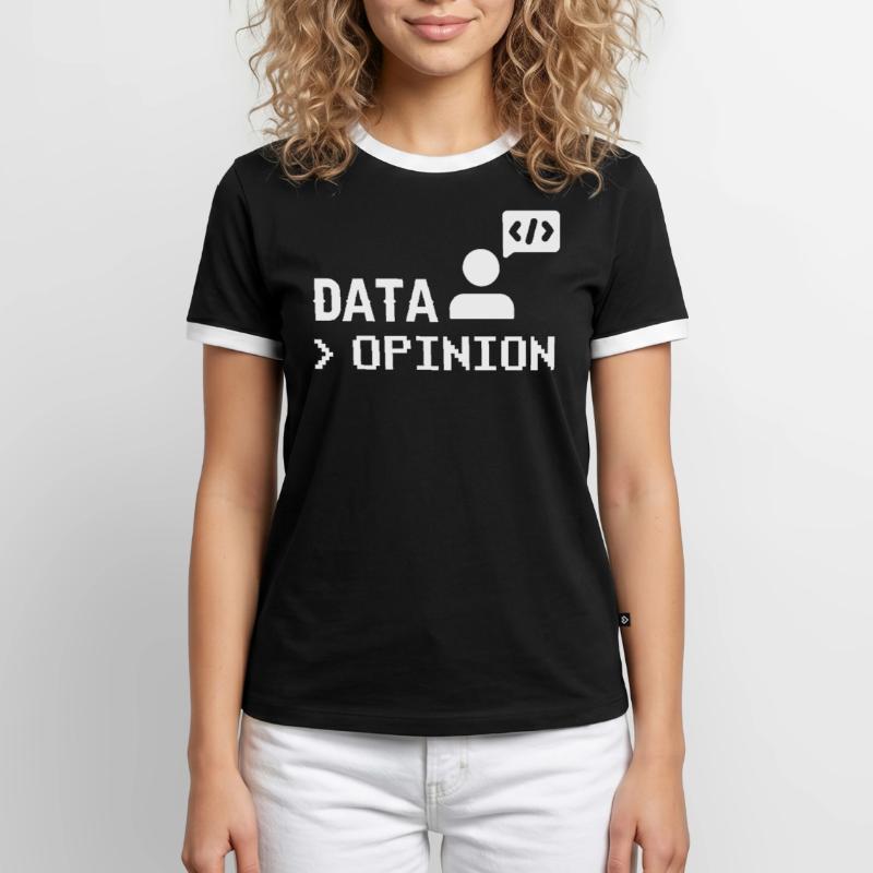 Data > Opinion Programmeur Codeur Codeur T-shirt contrasté Homme