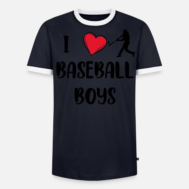 J’adore les garçons de baseball. Drôle de baseball avec T-shirt contrasté Homme