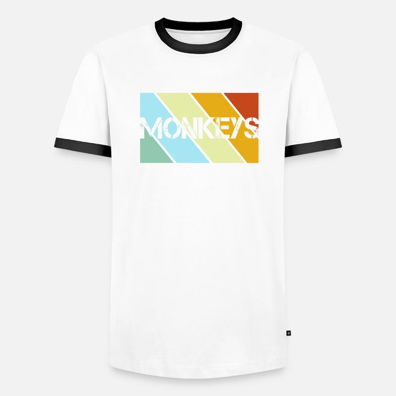 Affe Retro Männer Kontrast-T-Shirt