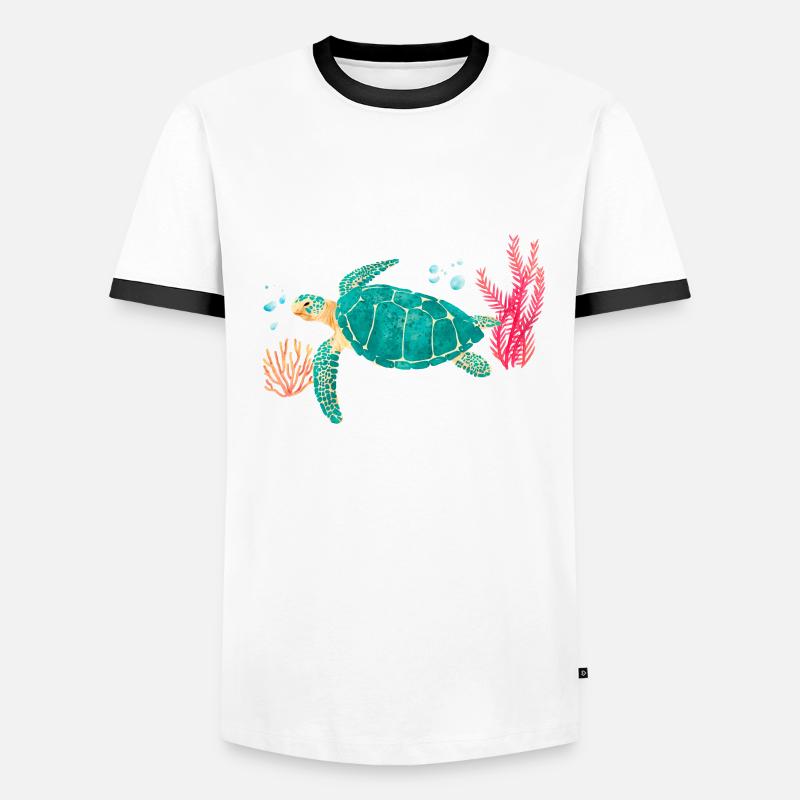 Sea Turtle Tortoise Pun Shell Yeah Männer Kontrast-T-Shirt