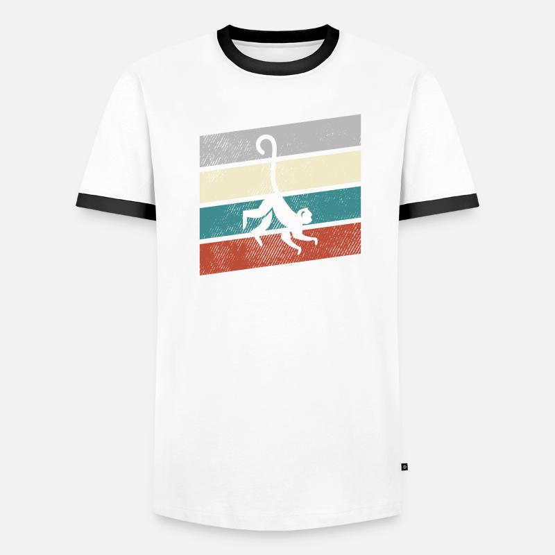 Affe Retro Männer Kontrast-T-Shirt