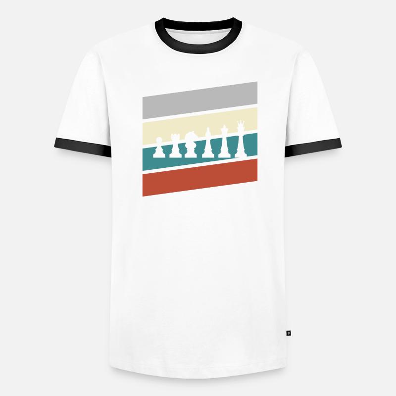 Échecs Rétro T-shirt contrasté Homme