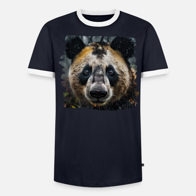 Pandas réaliste Panda Panda géant T-shirt contrasté Homme