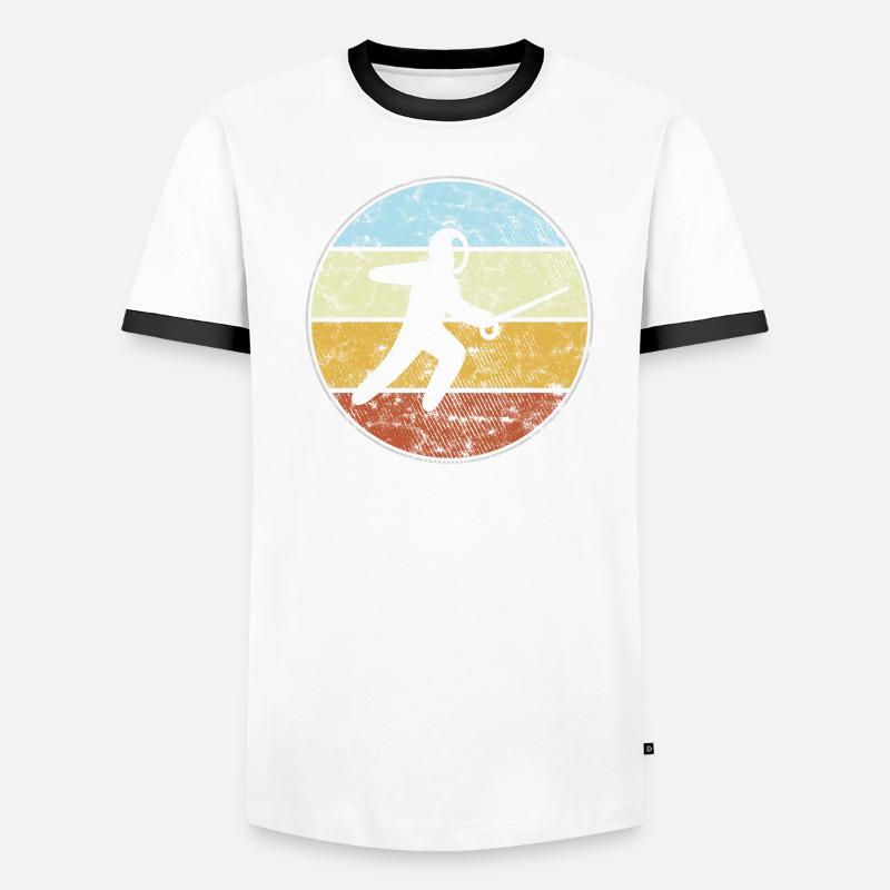 Fechten Retro Männer Kontrast-T-Shirt