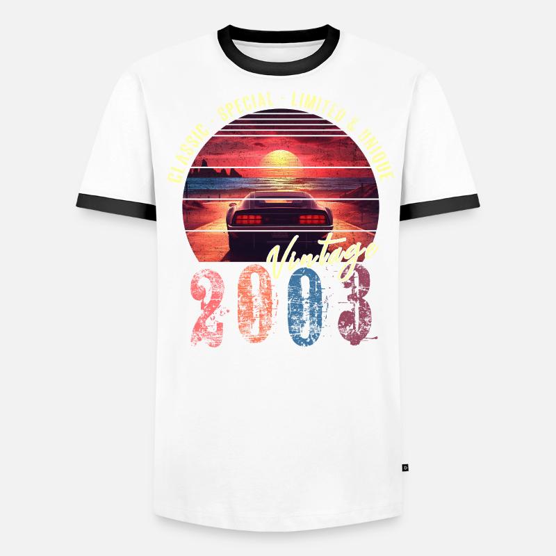 Millésime 2003 Anniversaire Synthwave Année de naissance 2003 T-shirt contrasté Homme