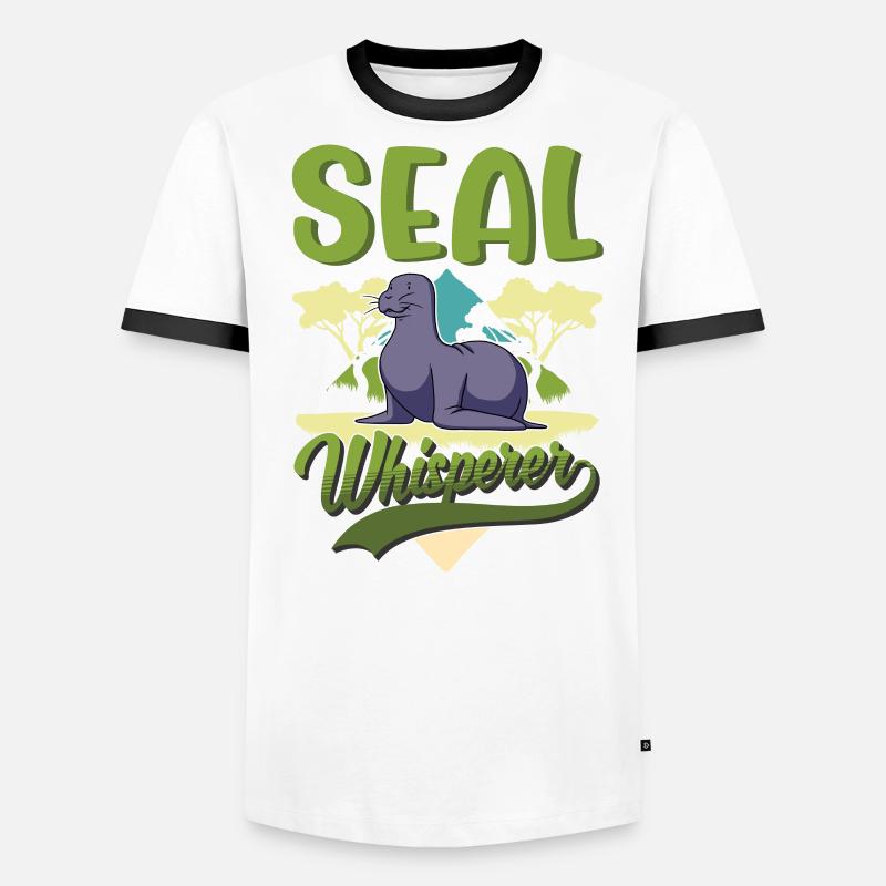 Phoque chuchotant, phoque de mer, phoque, phoque T-shirt contrasté Homme