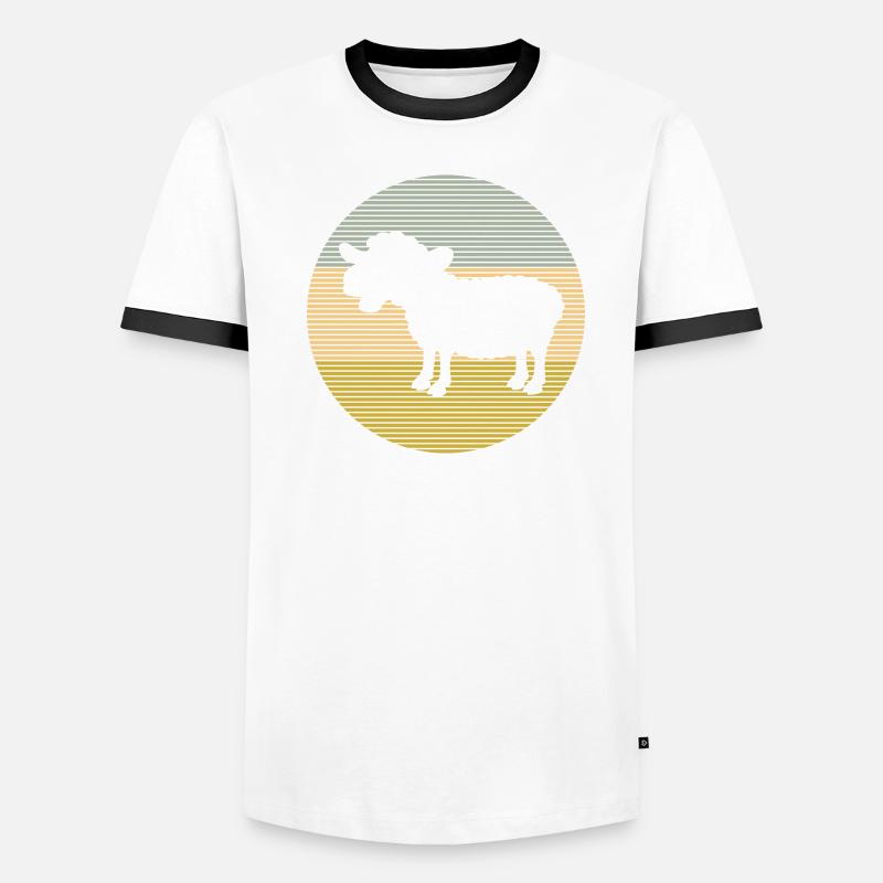 Schaf Männer Kontrast-T-Shirt