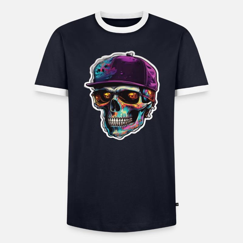 Skull Solbriller Skulls Skull Skulls - Kontrast-T-skjorte for menn - gråmelert/svart