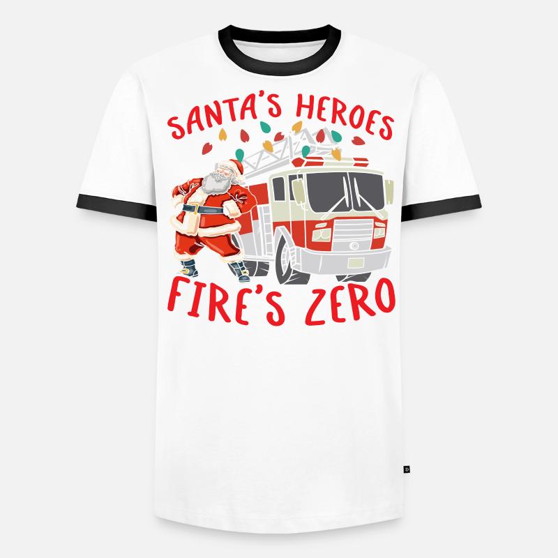 Santa's Heroes Feuerwehr Null Brandbekämpfung Weih Männer Kontrast-T-Shirt