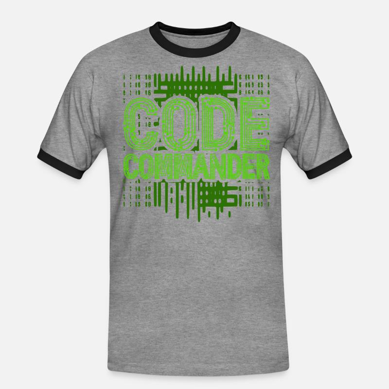 Netzwerkadministrator Code Commander - Männer Kontrast-T-Shirt - Grau meliert/Schwarz